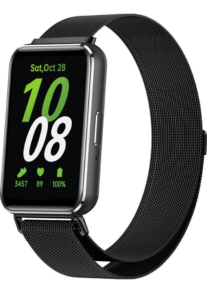 Samsung Galaxy Fit 3 R390 Uyumlu Metal Hasır Manyetik Kordon Kayış