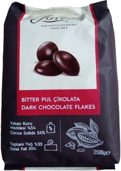 Elit Çikolata Lovells Bitter Pul Çikolata (2,5kg)