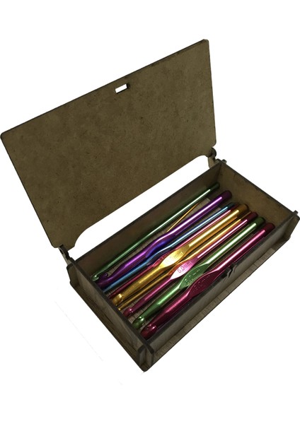 Dekoratif Kutu Tığ Kutusu Organizer Mücevher Takı Kutusu 17X9X3,5 cm