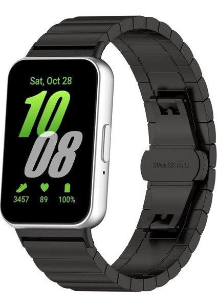 Samsung Galaxy Fit 3 R390 Uyumlu Metal Baklalı Çelik Kordon Kayış