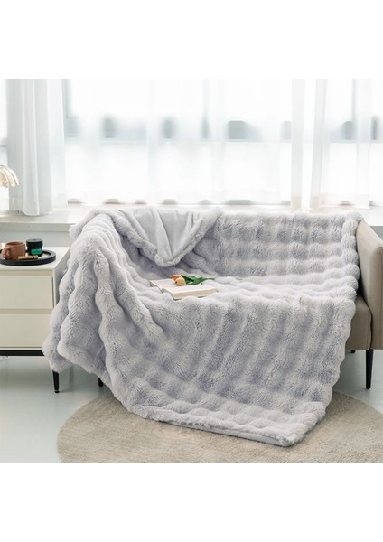 Tek Kişilik Kalın Tavşan Peluş Tv Battaniyesi (1 Adet) Çok Yumuşak fiyatları