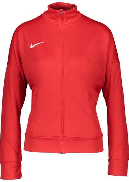 Kadın Spor Ceket Düz Desenli Dik Yaka Rahat Kesim Kırmızı Sonbahar Modası