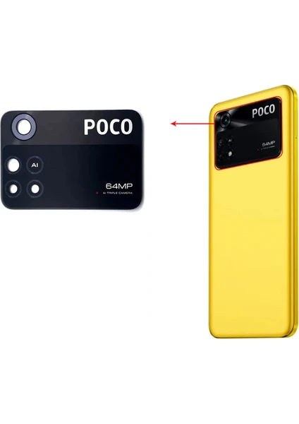 Poco M4 Pro 4g Arka Kamera Camı Lens Yapışkanlı