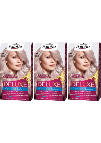 Deluxe Saç Boyası 11-9 Kuvars Pembesi 3'Lü Set