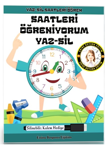 Saatleri Öğreniyorum Yaz - Sil Kitabı