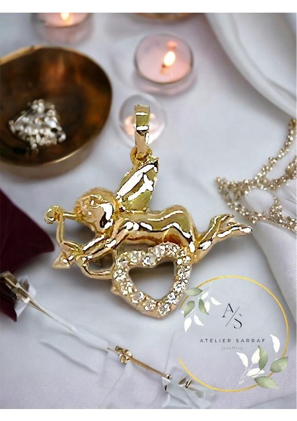 Atelier Sarraf 14 K Eros Altın Kolye Ucu Zirkon Taşlı