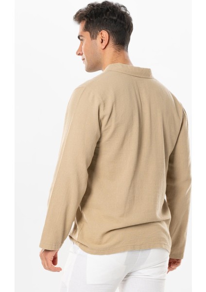 Uzun Kol Foça Violet Erkek Yazlık Tshirt Vizon Vzn fiyatları