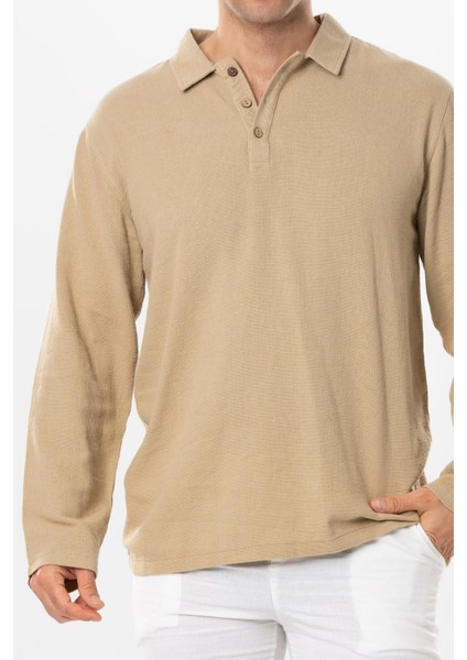 Uzun Kol Foça Violet Erkek Yazlık Tshirt Vizon Vzn modelleri