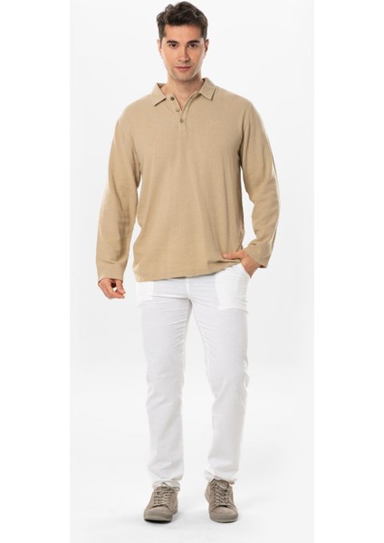 Uzun Kol Foça Violet Erkek Yazlık Tshirt Vizon Vzn indirimleri