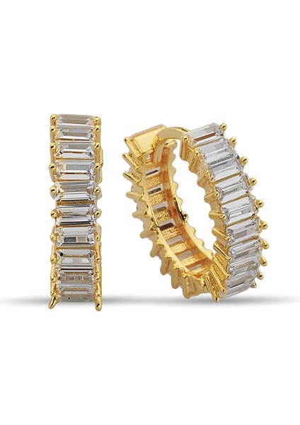 Taşlı Halka Altın Küpe CGKKP029