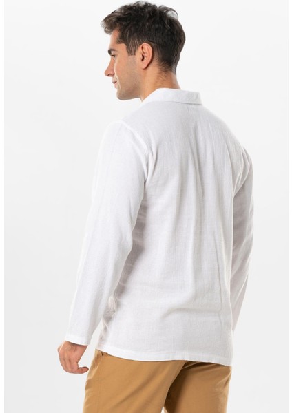 Uzun Kol Foça Violet Erkek Yazlık Tshirt Beyaz Byz fiyatları