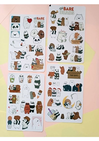 EyER Shoping We Bear Bears Kawaii Ayıcık Sticker Seti