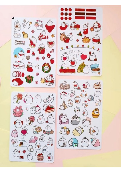 Molang Tavşan Kawaii Sticker Seti