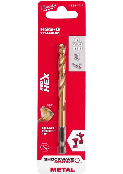 Metal Matkap Ucu Hex Girişli Hss-G 7x 109MM T48894717 Mılwaukee