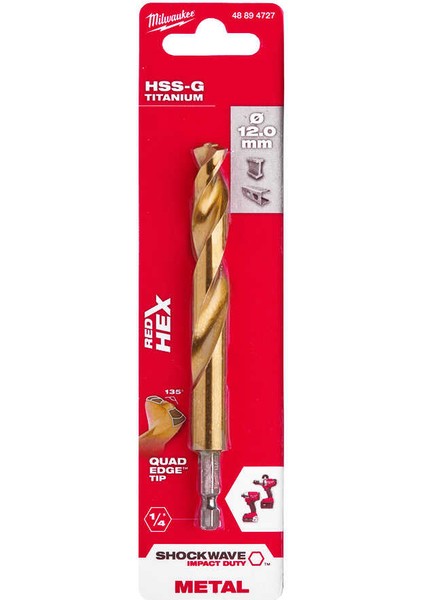 Metal Matkap Ucu Hex Girişli Hss-G 12X 127MM T48894727 Mılwaukee