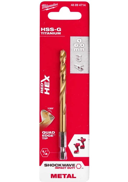 Metal Matkap Ucu Hex Girişli Hss-G 6x 105 mm T48894714 Mılwaukee fiyatları