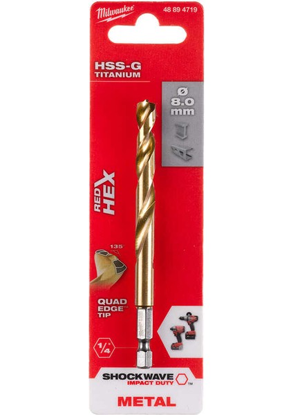 Metal Matkap Ucu Hex Girişli Hss-G 8x 111 mm T48894719 Mılwaukee fiyatları