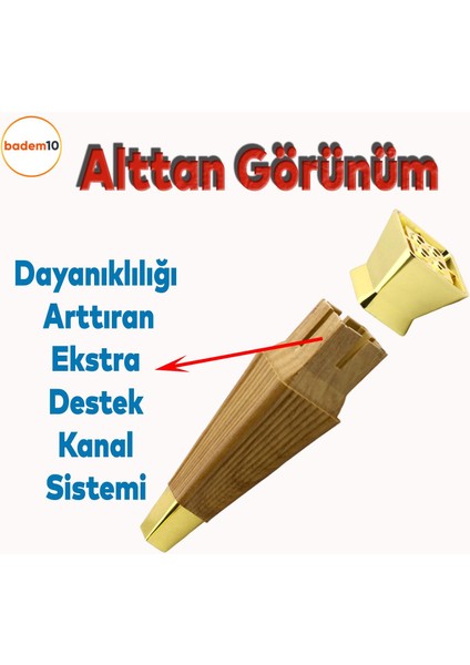 Dempa Lüks Mobilya Kanepe Sehpa Tv Ünitesi Koltuk Ayağı Baza Ayakları Açık Kübik Ceviz 16 cm fırsatları