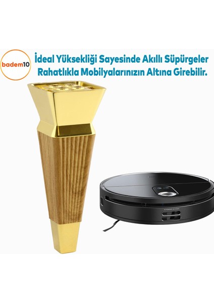 Dempa Lüks Mobilya Kanepe Sehpa Tv Ünitesi Koltuk Ayağı Baza Ayakları Açık Kübik Ceviz 16 cm indirimleri