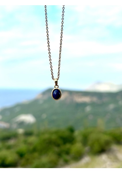 Doğaltaş Minimal Lapis Taşı Kolye
