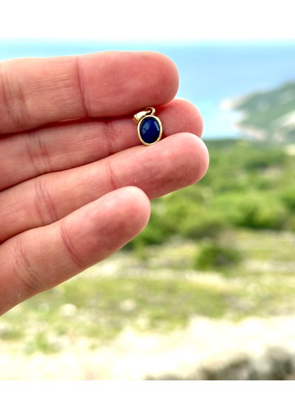 Doğaltaş Minimal Lapis Taşı Kolye