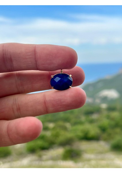 Doğaltaş Oval Lapis Taşı Kolye