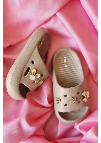 taş detay çocuk kalın taban ultra soft terlik E436 modelleri