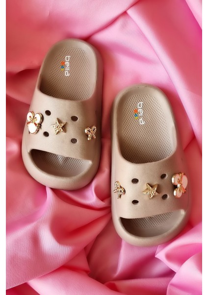 taş detay çocuk kalın taban ultra soft terlik E436