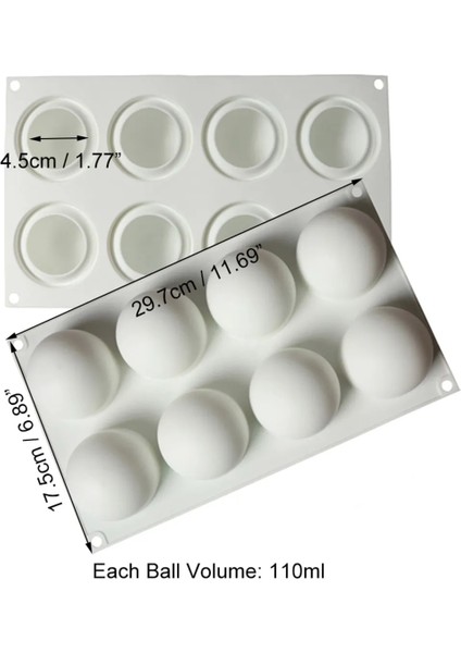 Silikon Kek Pasta Sabun ve Mum Kalıbı 8'li Küre fiyatları