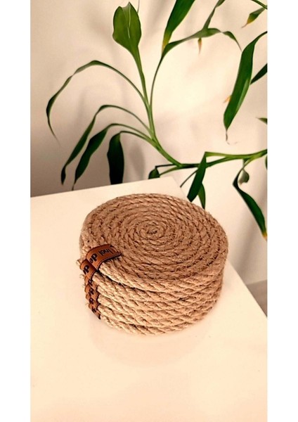 Hasır Bardak Altlığı (6'li) ,12 Cm, Fincan,bardak,kupa,mum Altlığı,el Yapımı Naturel