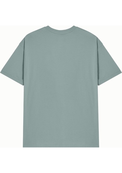 Unisex Mint %100 Pamuk Basic Avrupa Kalıp/oversize Fit Kesim Bisiklet Yaka Kısa Kollu T-Shirt