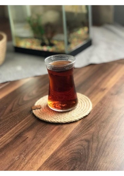 Hasır 4'lü Bardak Altlığı 12 cm Çay, Fincan, Kupa, Mum Altlığı El Yapımı Dekoratif Doğal Naturel