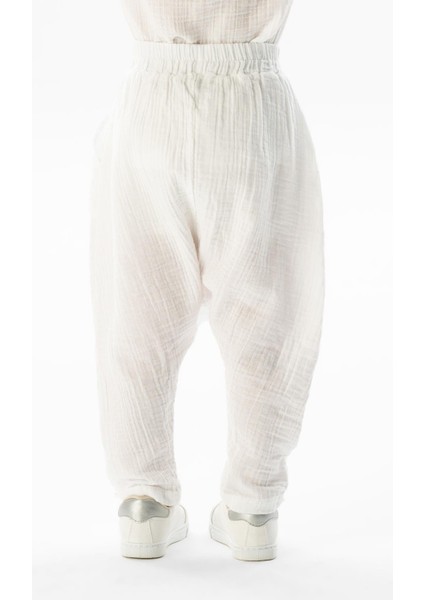 Batı Yazlık Müslin Kız Çocuk Şalvar Beyaz Byz fiyatları