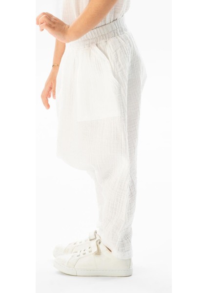 Batı Yazlık Müslin Kız Çocuk Şalvar Beyaz Byz fırsatları