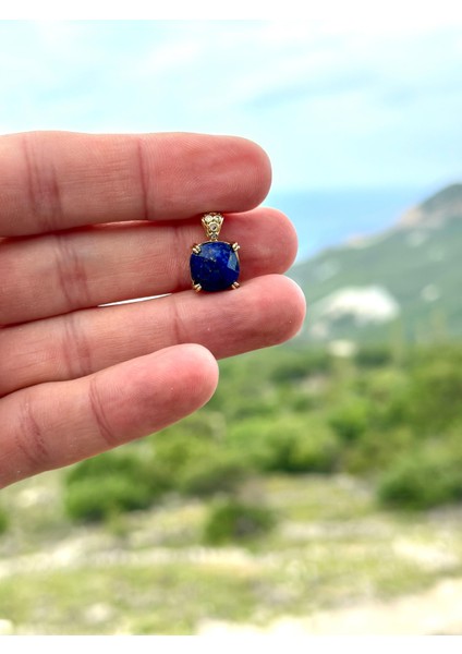 Doğaltaş Kösem Lapis Kolye