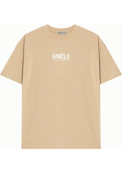 Ünisex Hanclo Baskılı Avrupa Kalıp/oversize Fit Kesim Bisiklet Yaka Kısa Kollu T-Shirt