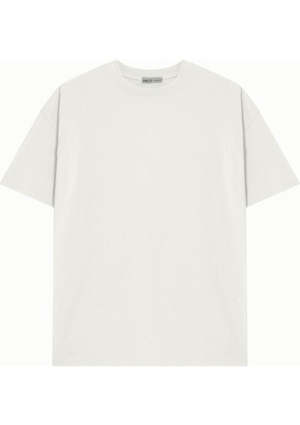 Unisex Beyaz %100 Pamuk Basic Avrupa Kalıp/oversize Fit Kesim Bisiklet Yaka Kısa Kollu T-Shirt