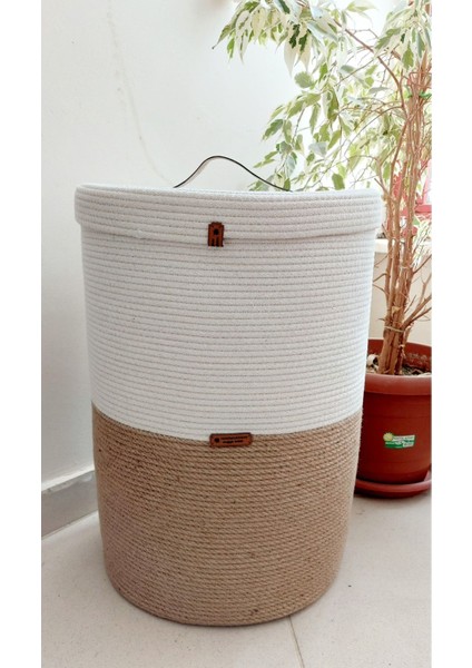 Hasır Sepet Banyo Aksesuar Düzenleyici 35 cm Çap 50 cm Yükseklik Özel Renk Seçenekleri