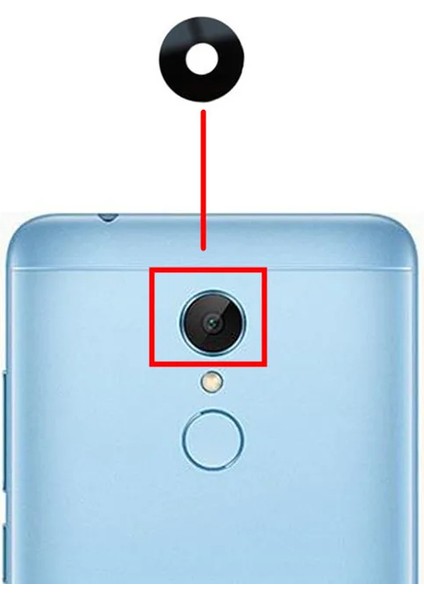 Xiaomi Redmi 5 Arka Kamera Camı Lens Yapışkanlı