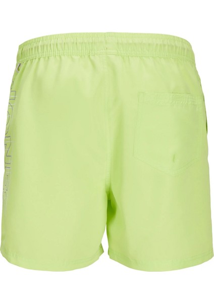 Regular Fit Yazılı Lime Erkek Deniz Şortu 12253118