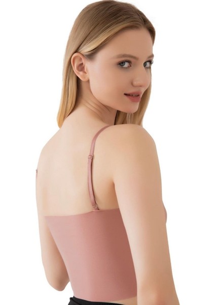 Ince Askılı Dikişsiz V Yaka Iz Yapmaz Büstiyer/croptop fiyatları