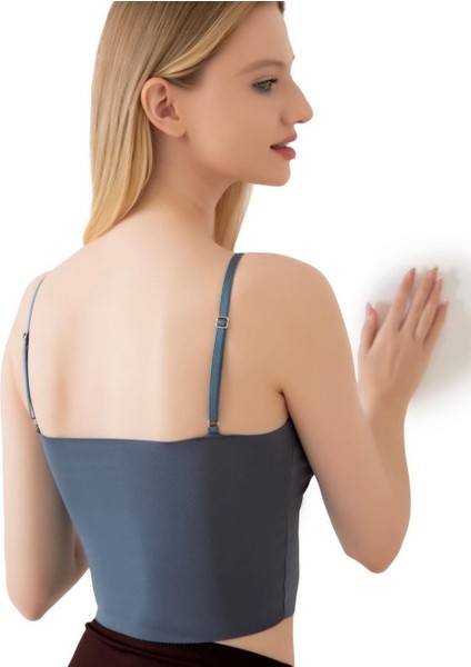 Ince Askılı Dikişsiz V Yaka Iz Yapmaz Büstiyer/croptop fiyatları