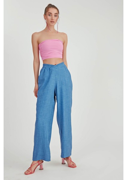 Beli Çapraz Lastik Detaylı Pantolon modelleri