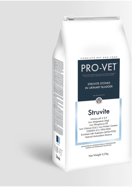 Pro-Vet Struvite Urinary, Idrar Problemi Veteriner Köpek Maması 2.5kg