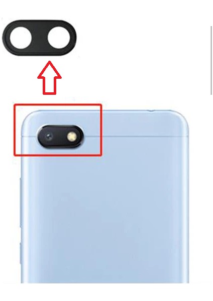 Xiaomi Redmi 6A Arka Kamera Camı Lens Yapışkanlı