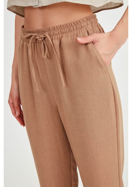 Beli Bağcıklı Cepli Rahat Pantolon