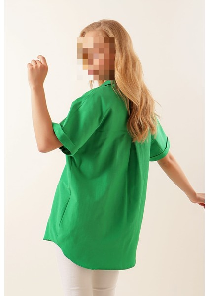Kısa Kol Gömlek - Yeşil