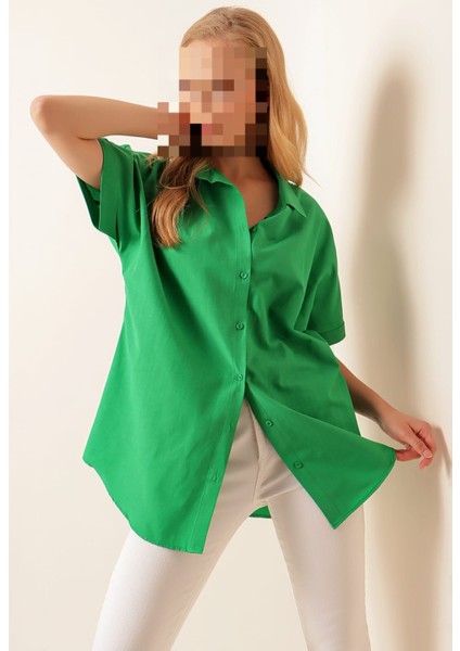 Kısa Kol Gömlek - Yeşil fırsatları