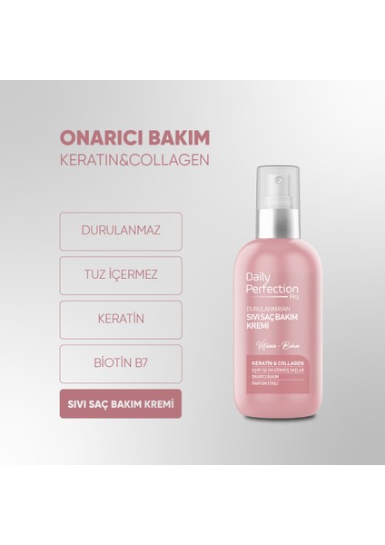 Onarıcı Bakım Keratin&collagen Içerikli Sıvı Saç Bakım Kremi 200 ml