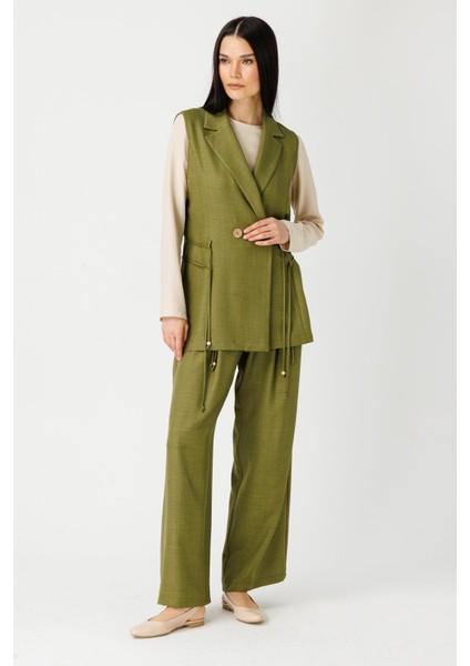 Yelek Bluz Pantolon Takım Haki
